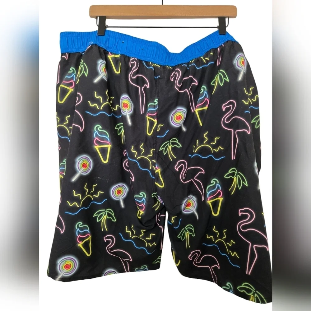 NWOT Top Drawer Neon Flamingo Swim Shorts Size 2XL